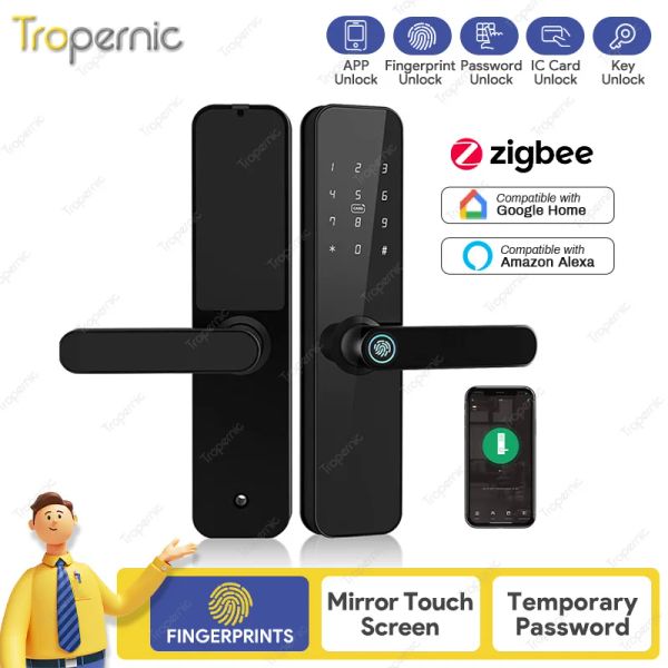 Blocca TUYA ZIGBEE Smart Door Lock App App Remote Control Eletronic Biometric Impronta Sblocca Digital Intelligent Electric Password