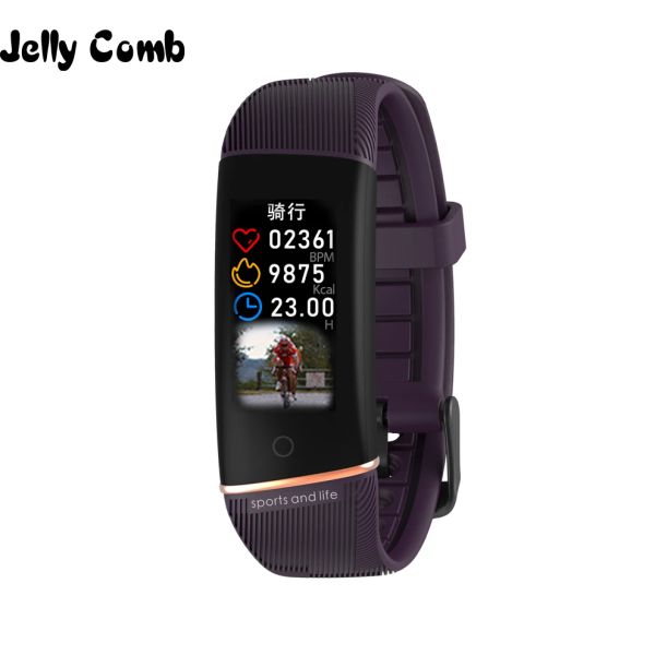 Relógios Jelly Comb Men Sport Smart Bracelet Fitness Rastrear freqüência cardíaca Band Smart Property Ip67 Smartband Women Watch for iOS