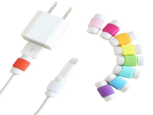 300pcslot cavo USB Clip auricolare Protettore Cover per auricolari colorati per Apple iPhone Samsung HTC 2471959