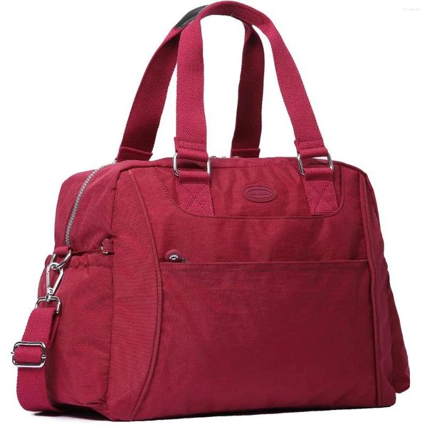 Duffel Bags Nylon Travel Tote: Bolsa de transporte de corpo cruzado com alça de ombro ajustável