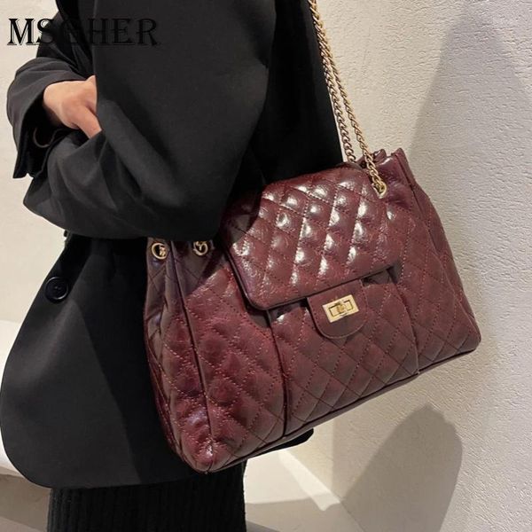 Umhängetaschen Lingge Big Averarm Crossbody für Frauen 2024 Winterdesigner Luxus -Mode -Handtaschen und -baus Geldbörsen