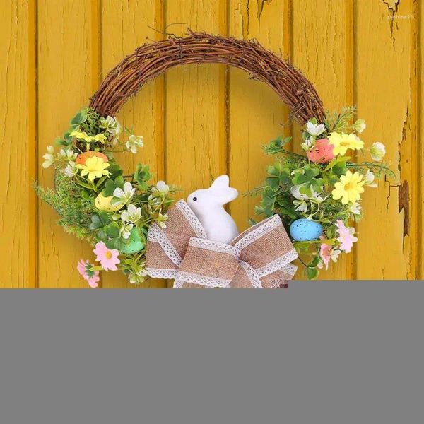 Fiori decorativi Decorazione della molla di ghirlanda di Pasqua DECORE DOVO OFFERTA RURNAGGI RURNARE ORNATURA GARLANDE PER FINESTRA PORCHI OUTDOOR INTERNO