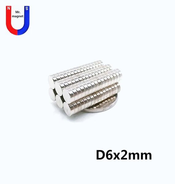 300pcs 62 6x2 mm Magnete N35 Permanent Bulk Kleine runde Ndfeb Neodym Disc Dia 6mm Super starker starker Seltenerd Magnet für 8164981