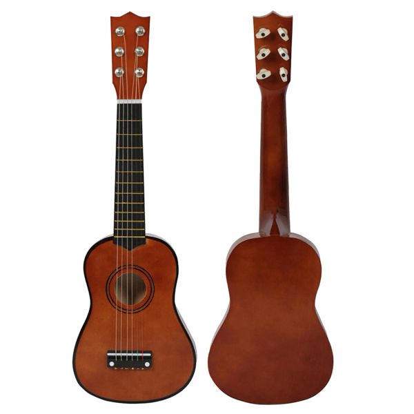 Chitarra da 21 pollici Basswood ukulele 6 corde piccole strumenti musicali per chitarra acustica per bambini Kids per principiante Apprendimento giocattolo