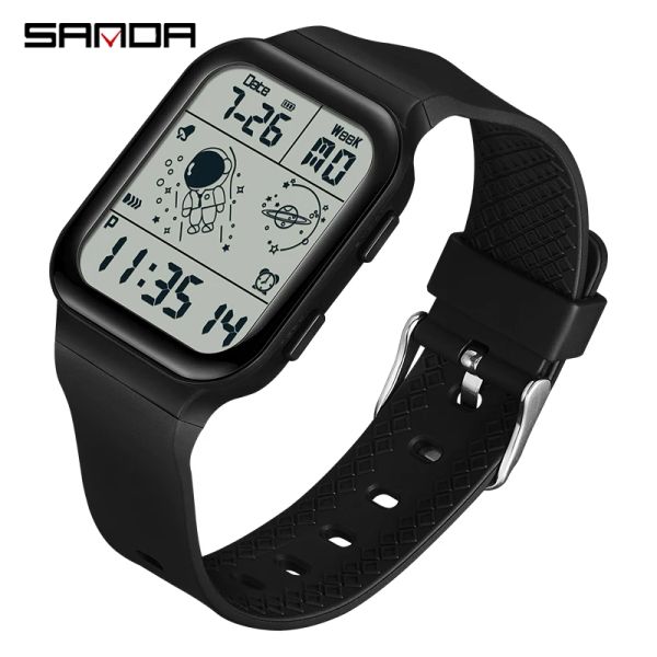 Relógios Sanda Militar de Wristwatch Digital Watch Stop Kilometer 50m Sports Sports Casual Watch For Macho Relógio Relógio Masculino