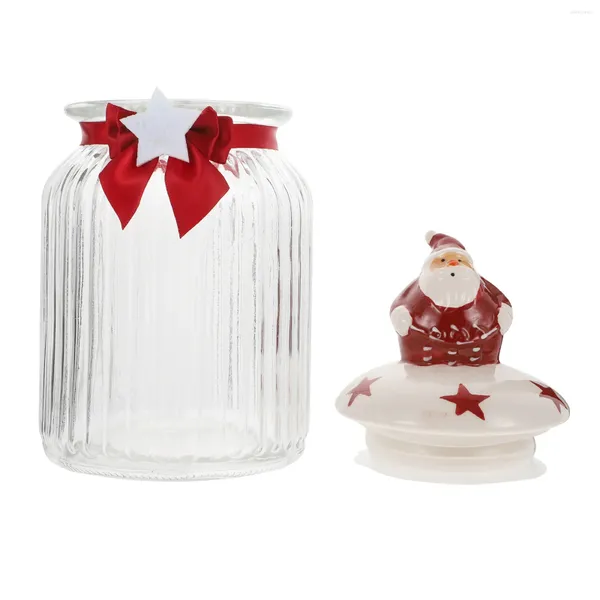 Bottiglie di stoccaggio natalizio barattolo di Natale regali di natale in bottiglia tè bottiglia cereali contenitore per alimenti in vetro da viaggio impermeabile
