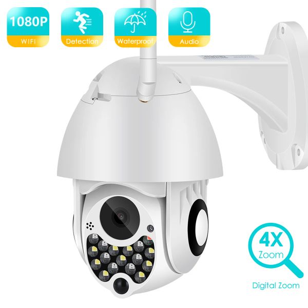 Kameralar Besder Duallight Kablosuz 1080P PTZ Kamera Açık Mekan IP66 Su Geçirmez Twoway Ses WiFi 2MP CCTV Güvenlik Kamerası YCC365Plus Uygulaması