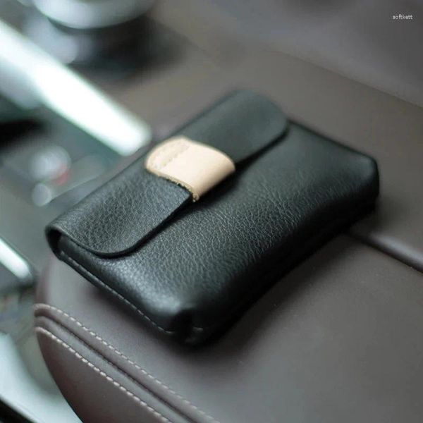 Bel çantaları vintage el yapımı çılgın at gerçek deri kart tutucu cüzdan erkek kredi kapağı büyük kapasite siyah mc-913