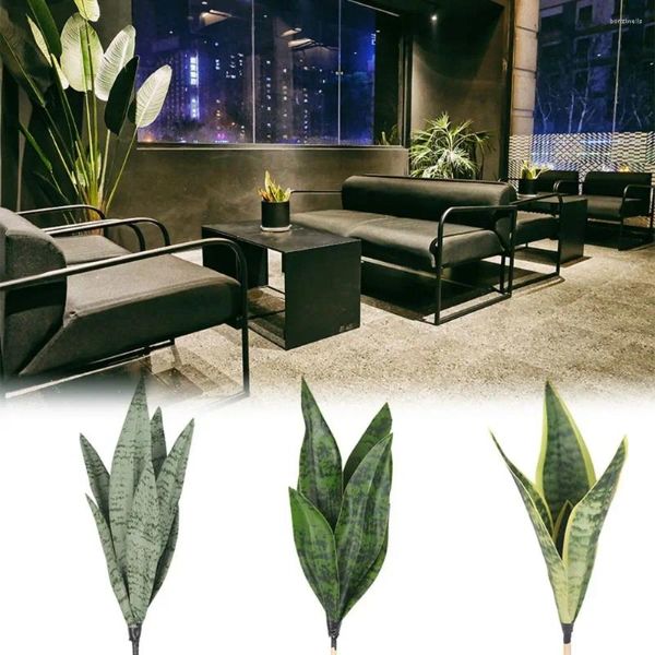 Dekoratif Çiçekler PO PROSS Çiçek Düzenlemesi Yaşam benzeri yeşillik yapay yılan bitkisi sansevieria trifasciata prain orkide çimen