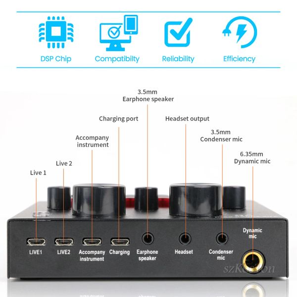 Mikrofone BM 800 Mikrofon Studio V8 Soundkarte Phantom Power Kits BM800 Kondensatormikrofon für PC -Computer -Aufnahme Karaoke -Streaming