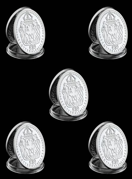 5pcs Scottsdale Mint Omnia paratus Craft 1 Troy Oz Silver Ploted Coin Collection con capsule acrilica dura1727510
