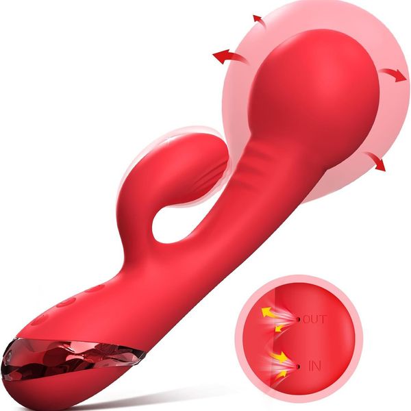 Видео G Spot Vibrator кроличьи секс -игрушки - стимулятор клитора реалистичный дилдо 10 мощный вибрационный мини -вибратор великолепный водонепроницаемый взрослые игрушки для женщин пары красные