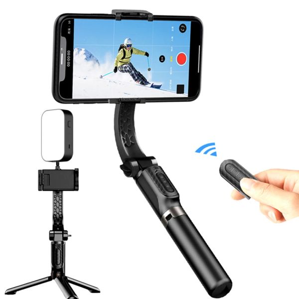 Monopods Bluetooth Handheld Gimbal Stabilizer Telefon için Otomatik Denge Selfie Stick Tripod Akıllı Telefon Kamera Stabilizatörleri