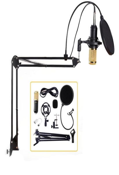 Condensador Profissional O 3,5 mm Wired BM800 Studio Microfone Vocal Recording KTV Karaoke Microfone Mic W/Stand para Computer6196699