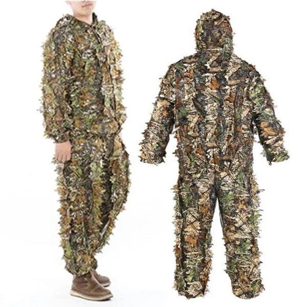 Collane da caccia Abbigliamento NUOVI FIELA 3D MAPPERA GHILLIE BIONIC CAPITÀ SNIPER BIRCHWATCH AIRSOFT SOFT CAMOUFFAGE GIACCHIA E PANTANI DELL'ABBIETTO