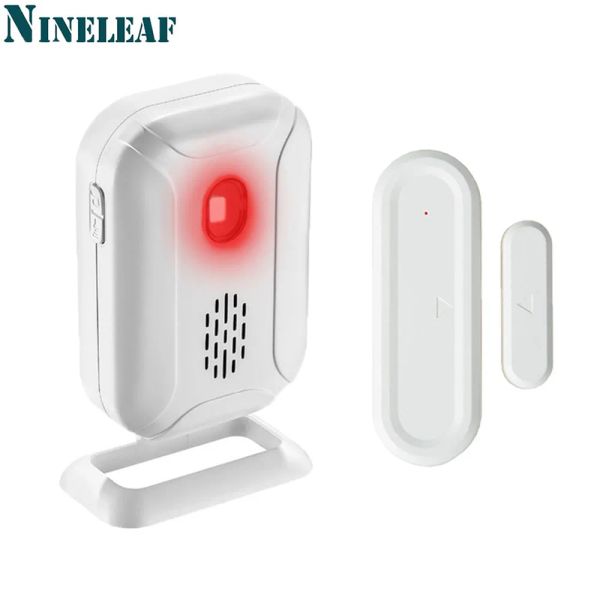 Detector Nineleaf Wireless Door Open Chime 918ft/280m Range 36 Melodias Janela de alarme Home Segurança do sensor magnético alarme para loja de lojas