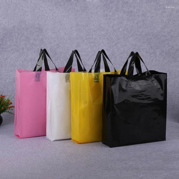 Sacos de armazenamento!5pcs/lote colorido com manipulação grossa bolsa de vestuário de presente de plástico