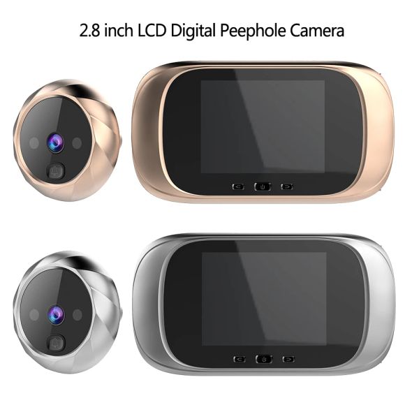 Abbigliamento da 2,8 pollici TF Schermo LCD Digital Digital Doorbell Disponde a 90 gradi Eye Wortwel Porthole Camera da porta della porta di peopelo