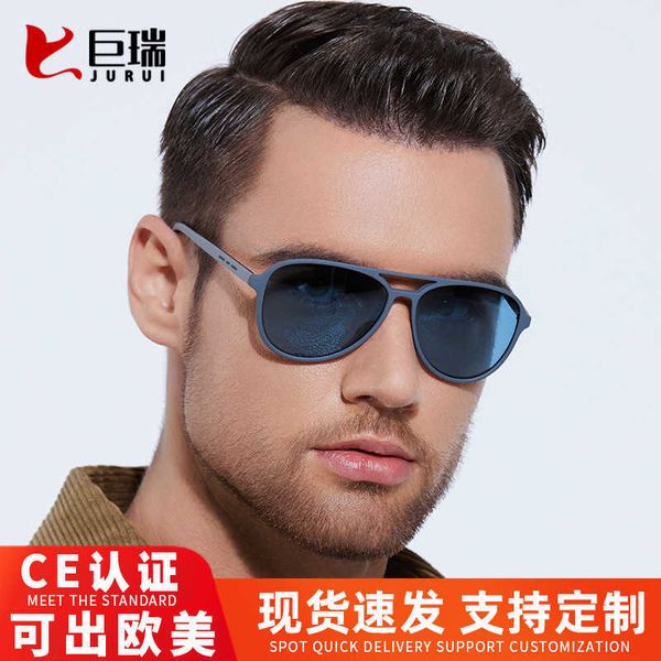 Trendy Double Beam polarizado Toad Mirror Sports Sunshade Sunglasses Mens os óculos de sol de condução elegantes