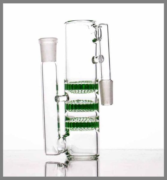 Fuggire di cenere di vetro Fumo tre Honeycombs Perc 145188mm Triple HC Bong Precooler vari colori Factory Direct 7996389