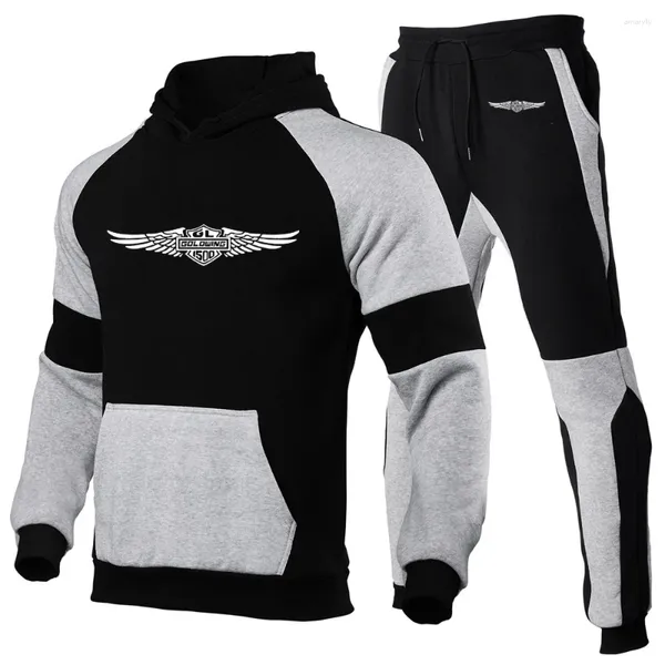 Studi per maschi 2024 Spring Autumn Men Goldwing GL 1800 Motocicli comodi jogger casual joggers giacche da abbigliamento sportivo con cappuccio tricolor giunzione