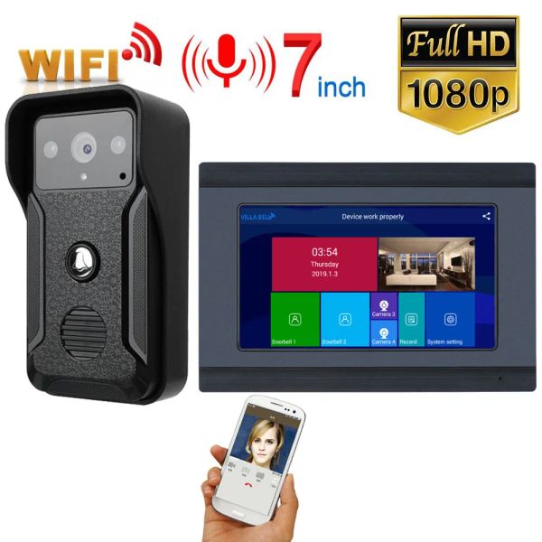 Intercom Gamwter Gamwter Wireless WiFi Smart IP Video Porta Intercom Sistema Intercom con fotocamera per campanelli cablati 1x1080p, supporta il blocco remoto