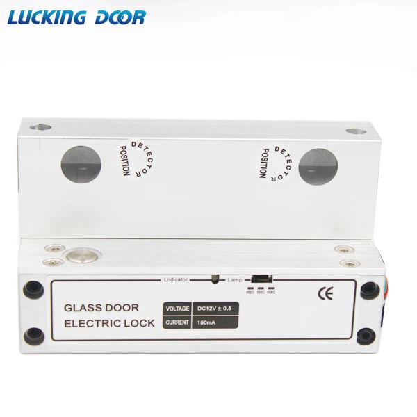 Trava a porta lucking dc12v à mão esquerda Segurança elétrica gote de solteira trava sem moldura porta de vidro trava eletrônica para controle de acesso