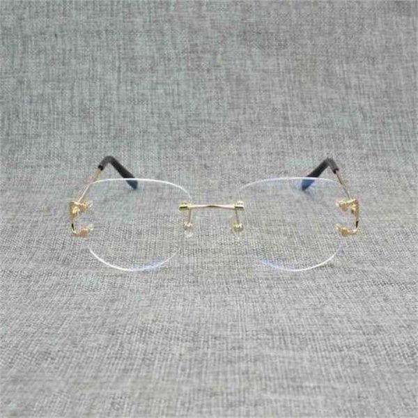 2024 Designer Top -Designer Vintage Randless Quadrat Clear Brille Männer Oval Draht Brillen optische Metallrahmen Übergroße Brillen Frauen lesen Oculoskajia