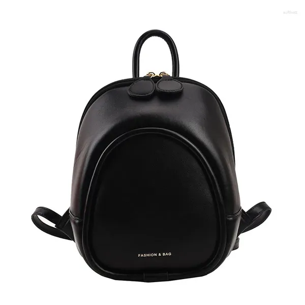 Backpack Mini Casuals Saco de ombro para mulheres Bolsas simples 2024 Caixa redonda Crossbody School High Fashion Color Solid