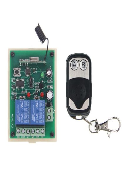 DC 12V 24V 2 CH 2CH Sistema de controle de controle remoto sem fio RF 315433 MHz Receptor transmissor de moldura de metal5614085