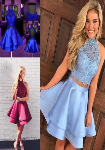 Simpatico blu Royal Blue Short Homecoming Dresses 2020 Sleeveless Mini Little Prom Dress Cocktail Party Doorless Party Dres8240359