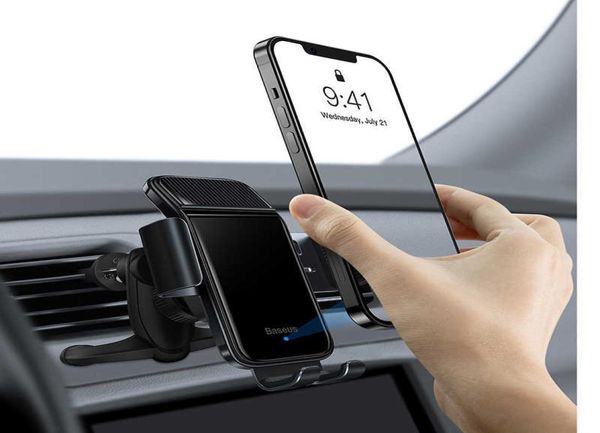 Baseus Magnetic Car Phone Holder Solar Power Wireless Mount Stand Stand Mobile Phone para iPhone 12 13 Samsung Car Holder5535477