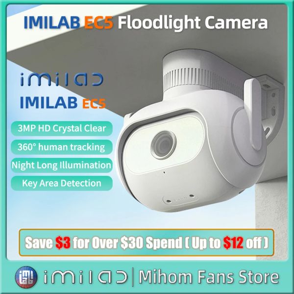 Sistema IMILAB EC5 CAMERA WiFi Sicurezza esterna IP 2K HD Sorveglianza HD CAM FILLIGLIE COLORE VISUALIZZA NOTTE VISUALITÀ NOTTE 360 ° PANORAMA CCTV Webcam