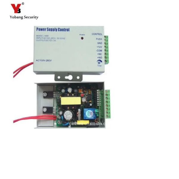 Acessórios Yobang Segurança por atacado 12V 3A Fonte de alimentação para vídeo de porta de acesso Sistema de controle de acesso ao sistema de controle da porta elétrica na porta de vídeo da porta