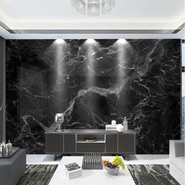 Sfondi milofi personali personalizzato 3d moderni moderni atmosferici di divano tv marmo nero divano sfondo murale