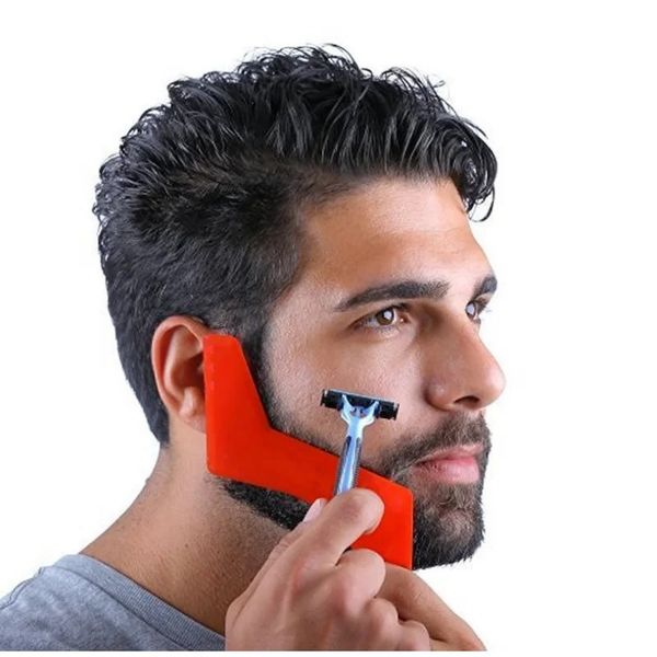 Männer Bartkämme Haarschneider Plastikmänner Bart formen Kamm Beauty Tool für Haarbart Trimmvorlagen Lineal