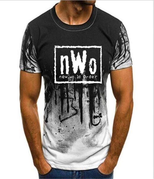 Men039s magliette per adulti wcw wrestling nwo world inchiostro wolfpac black thirt maschi marca maschio tops abbigliamento camisetas casual camufla1042844