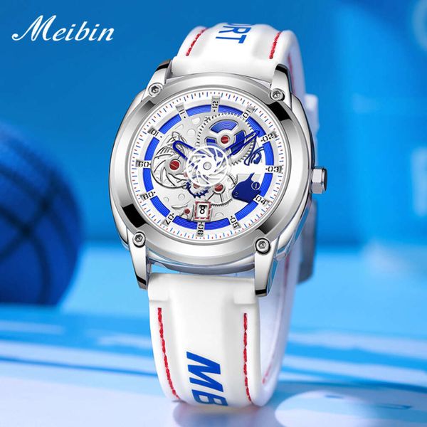 49 Meibin New Quartz Fashion Trend Silicone maschile da uomo Waterproof Personalized orologio 11