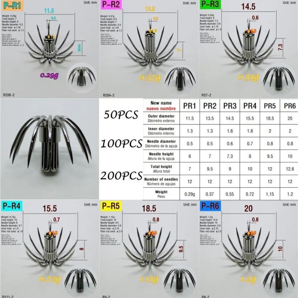 Fishhooks Update ombrello Squid Hook 50pcs 100pcs 200pcs Accessori esche di calamari Affermazione strumento di pesca Strumento di pesca in acciaio inossidabile di alta qualità PR