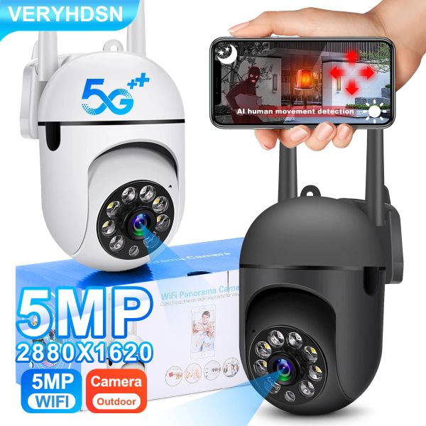 Kameralar 3/5MP 5G WiFi Kamera Açık PTZ Gözetim Kamerası Mini CCTV IP Monitör Su Geçirmez Güvenlik Koruması Gece Görme İzleme