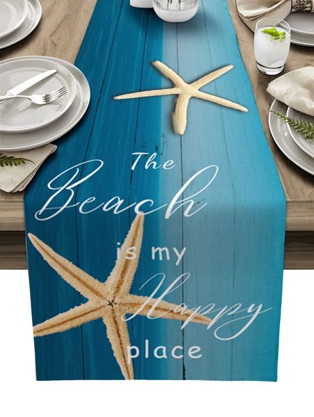 Benvenuti al tavolo da guscio a stelle di stella marina di Sea Beach decorazioni da pranzo per tavolo da pranzo lavabile decorazioni per le vacanze 240325