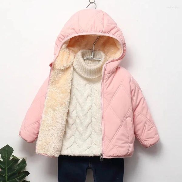 Coperoncino inverno per bambini inverno per ragazze lana di agnello più velluto spesse bambini di bambino in outwear 1-6 anni per ragazzi di cotone