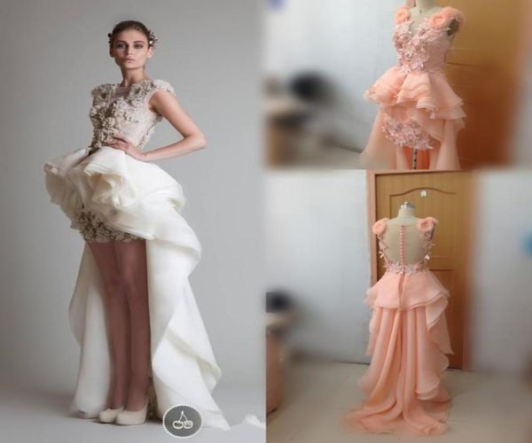 Vestidos de noite de celebridades de 2015 Organza hilo