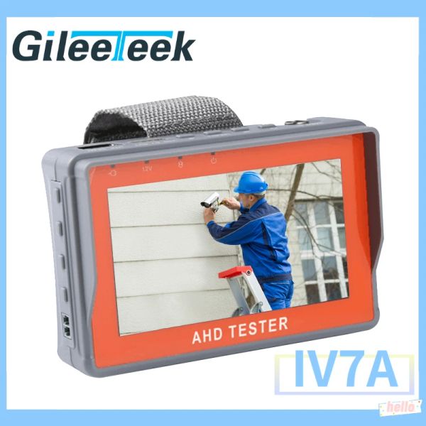 Отображение CCTV Tester Monitor IV7A 4.3INCH AHD 8MP Аналоговое тестирование камеры PTZ Cable Tester RS485 PTZ Contorl UTP Тест сетевого кабеля