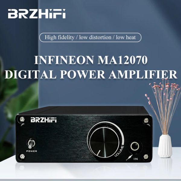 Verstärker BRZHIFI Audio 80WX2 Digitaler Stromverstärker Ultralow -Verzerrung MA12070 Hochleistungs -Stereo -Sound -AMP Mini -Größe 2.0 Kanal HiFi