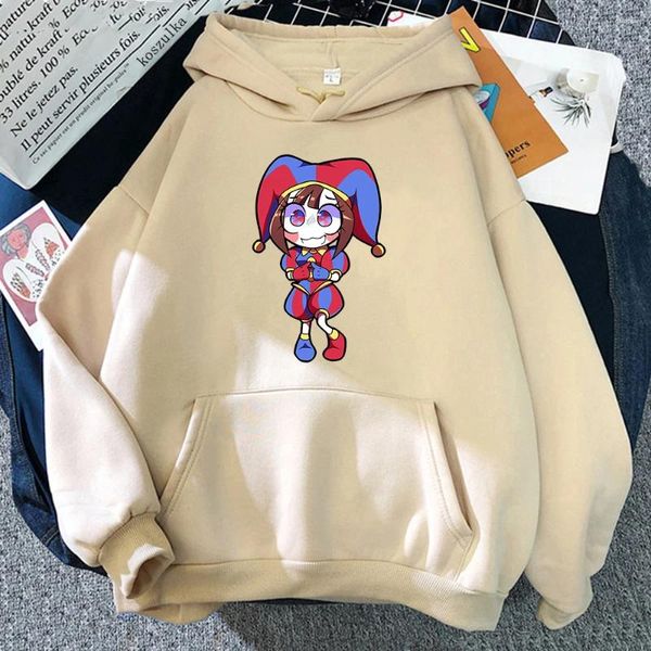 Женские толстовины. Удивительные цифровые цирки Pomni Hoodie Женщины Harajuku Эстетическая каваи унисекс Осень Зимние винтажные толщины с капюшоном с капюшоном с капюшоном