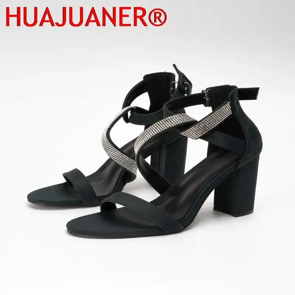 Kleiderschuhe Sandalen Frauen 2024 Sommer europäischer und amerikanischer Mode Fisch Mund Super High Heel Sexy dünner Strass Rücken Reißverschluss F.