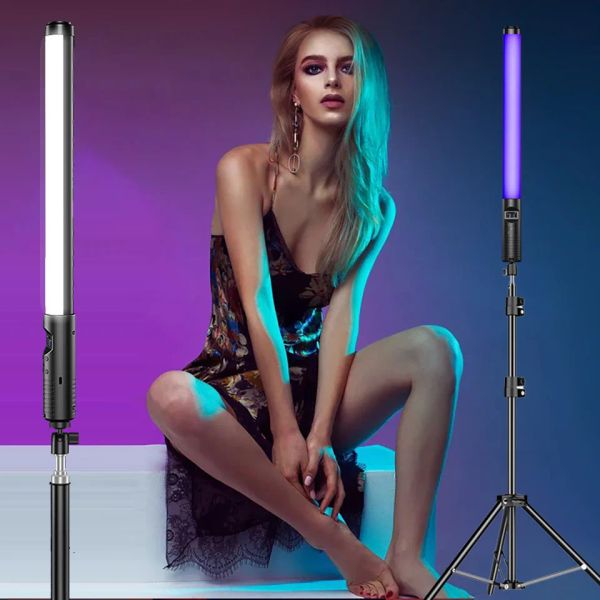 Monopods RGB Light Stick Stab mit Stativständer farbenfrohe LED Fill Light Handheld Flash Speedlight Photography Beleuchtung Videolampen Party