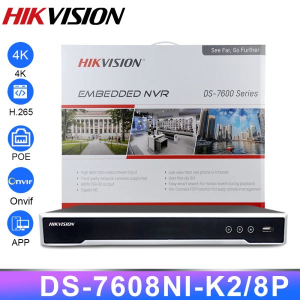 Gravador Hikvision NVR 8CH DS7608NIK2/8P 16CH DS7616NIK2/16P POE 12MP MONITORIMENTO ICCHRONE CCTV SIECIOWY REJESTRADOR Wide Wide