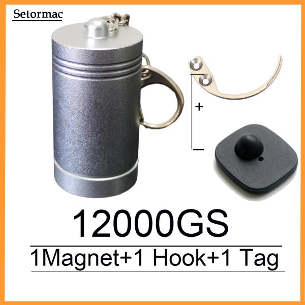 Sistema 12000gs Desaparer portátil Removedor de tags ímã+1 gancho de remoção de tags de segurança+1 tag sensor Roupas de separador magnético